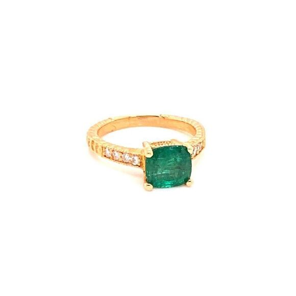 Diamond Emerald Ring 14k Gold 2.01 TCW Women Certified $3,950 914185 - Picture 6 of 9